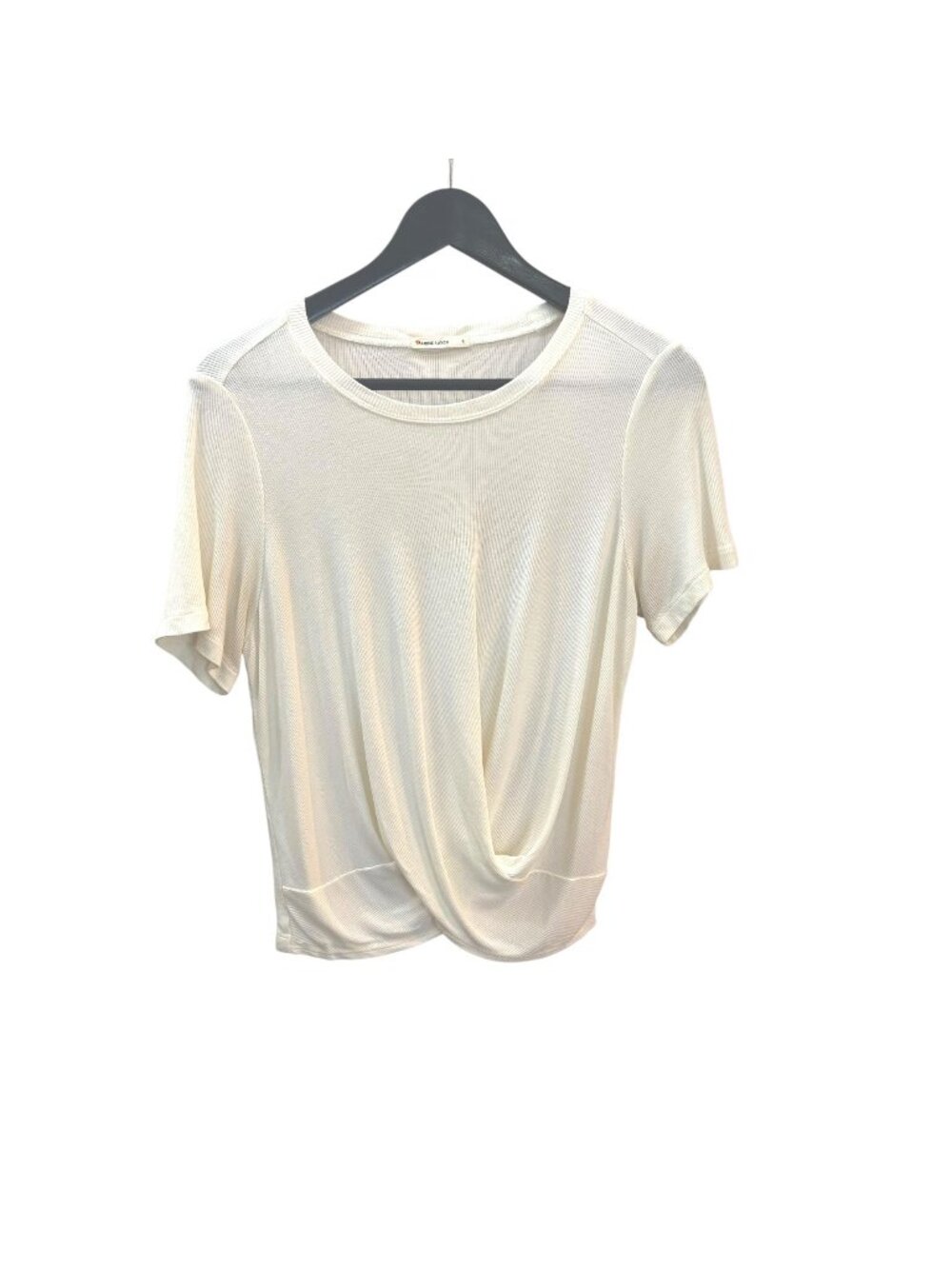 Marine Layer Brielle Cream Short Sleeve Ribbed Twist Top Small